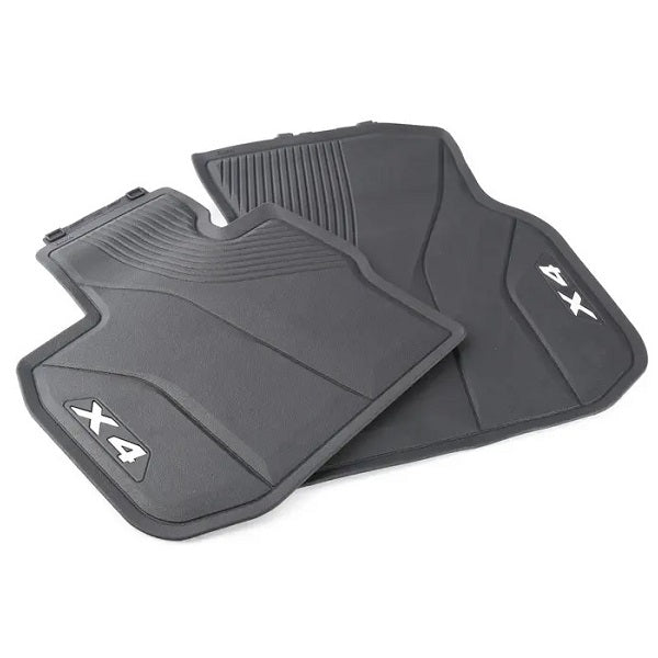 Set Tappetini Gomma Anteriori Per BMW Serie 1 (E81, E82, E87, E88, F20, F21) E X1 (E84), Bordo Alto 15 Mm, Antiscivolo, Rinforzo Pedali